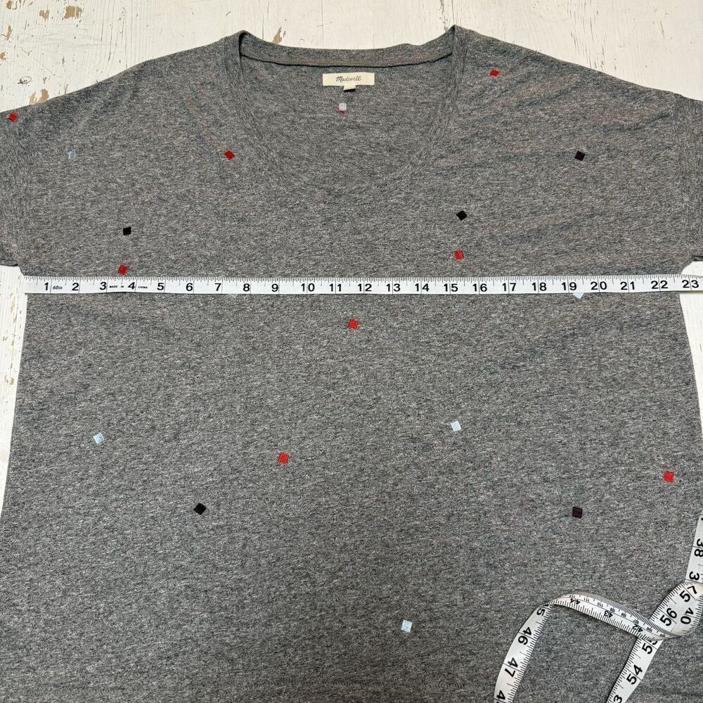 Madewell T-Shirt Oversized Small Embroidered Red White & Blue America July 4th - Picture 6 of 9